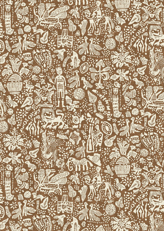 Minna Maze Wallpaper - Ginger - Lewis & Wood - Premier Wallcovering