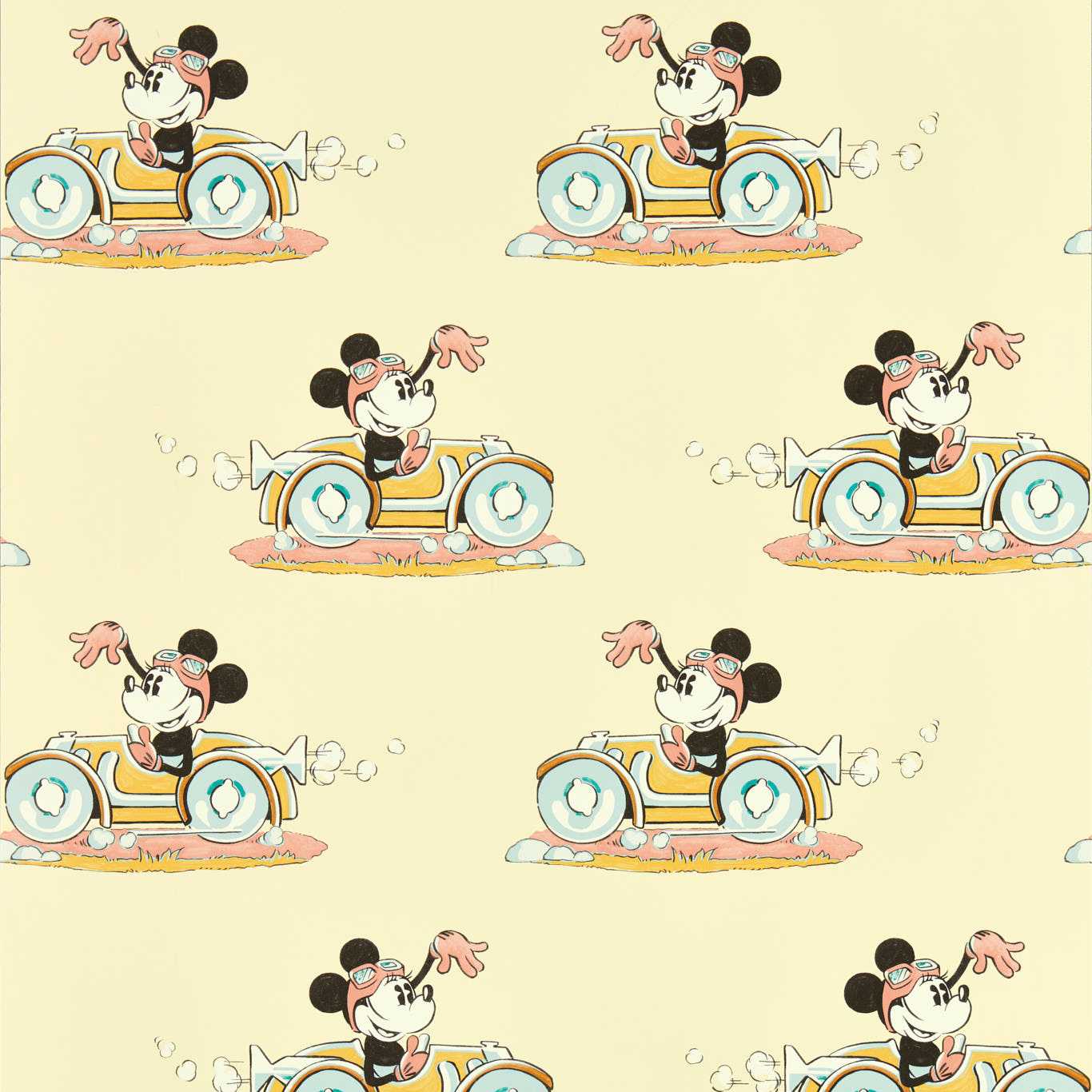 Minnie On The Move Wallpaper - Sherbet - DDIW217269 - Sanderson - Premier Wallcovering