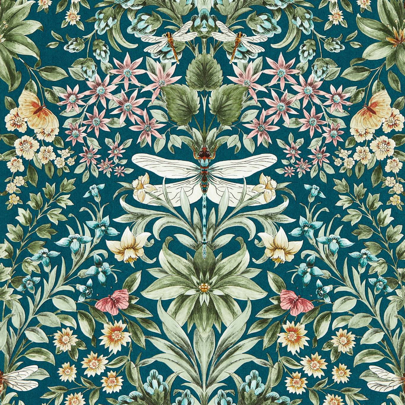 Mirabell Wallpaper - Teal - Clarke & Clarke - W0196/04 - Premier Wallcovering