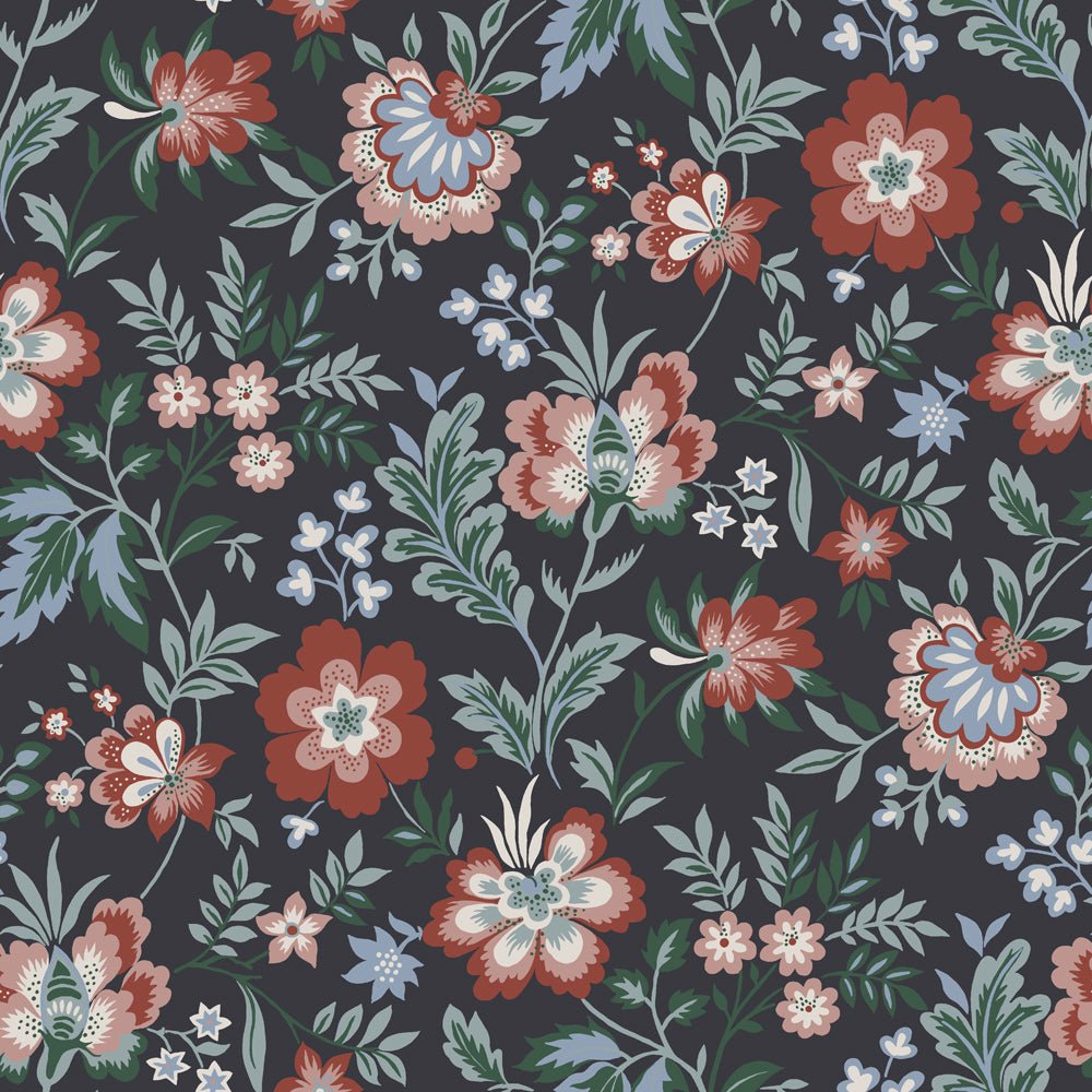 Mirabelle Wallpaper - Dark Blue - Midbec - 28004 - Premier Wallcovering