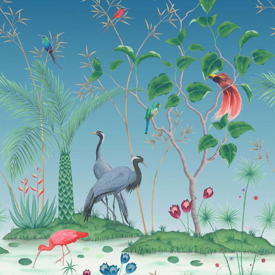 Mirage Wallpaper - Azure Blue - Osborne & Little - W7610-04 - Premier Wallcovering