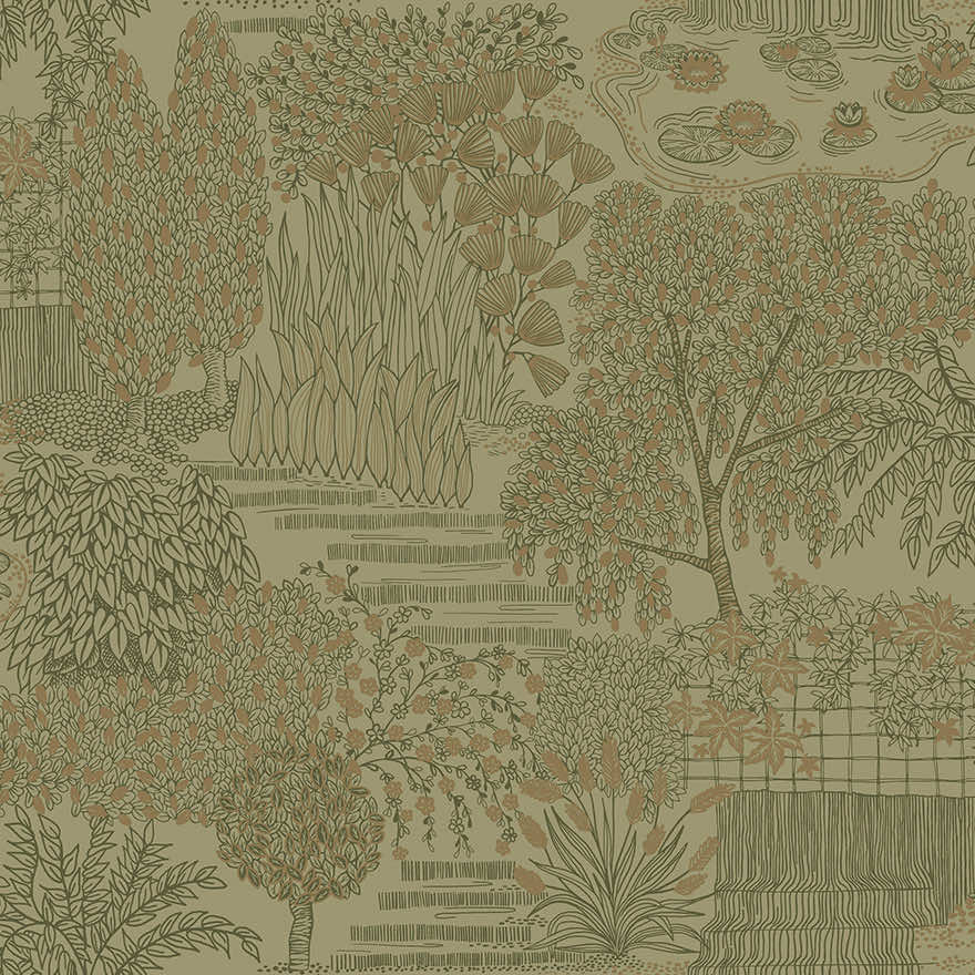 Mirissa Wallpaper - Khaki - Holden Décor - 65961 - Premier Wallcovering