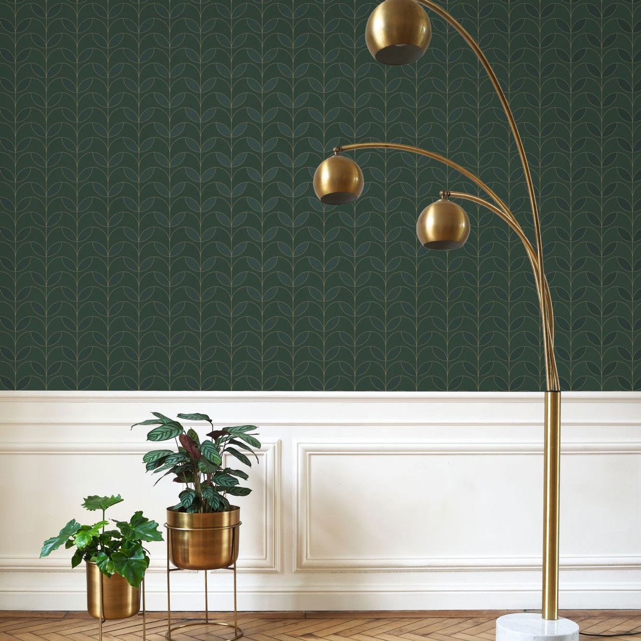 Mistinguett Annees Folles Wallpaper - Vert Empire - Casadeco - 201027682 - Premier Wallcovering