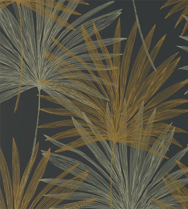 Mitende Wallpaper - Jet/Gold - HMIW112227 - Harlequin - Premier Wallcovering