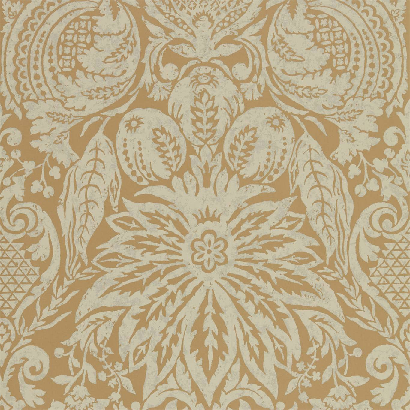 Mitford Damask Wallpaper - Antique Gold - ZDAR312862 - Zoffany - Premier Wallcovering