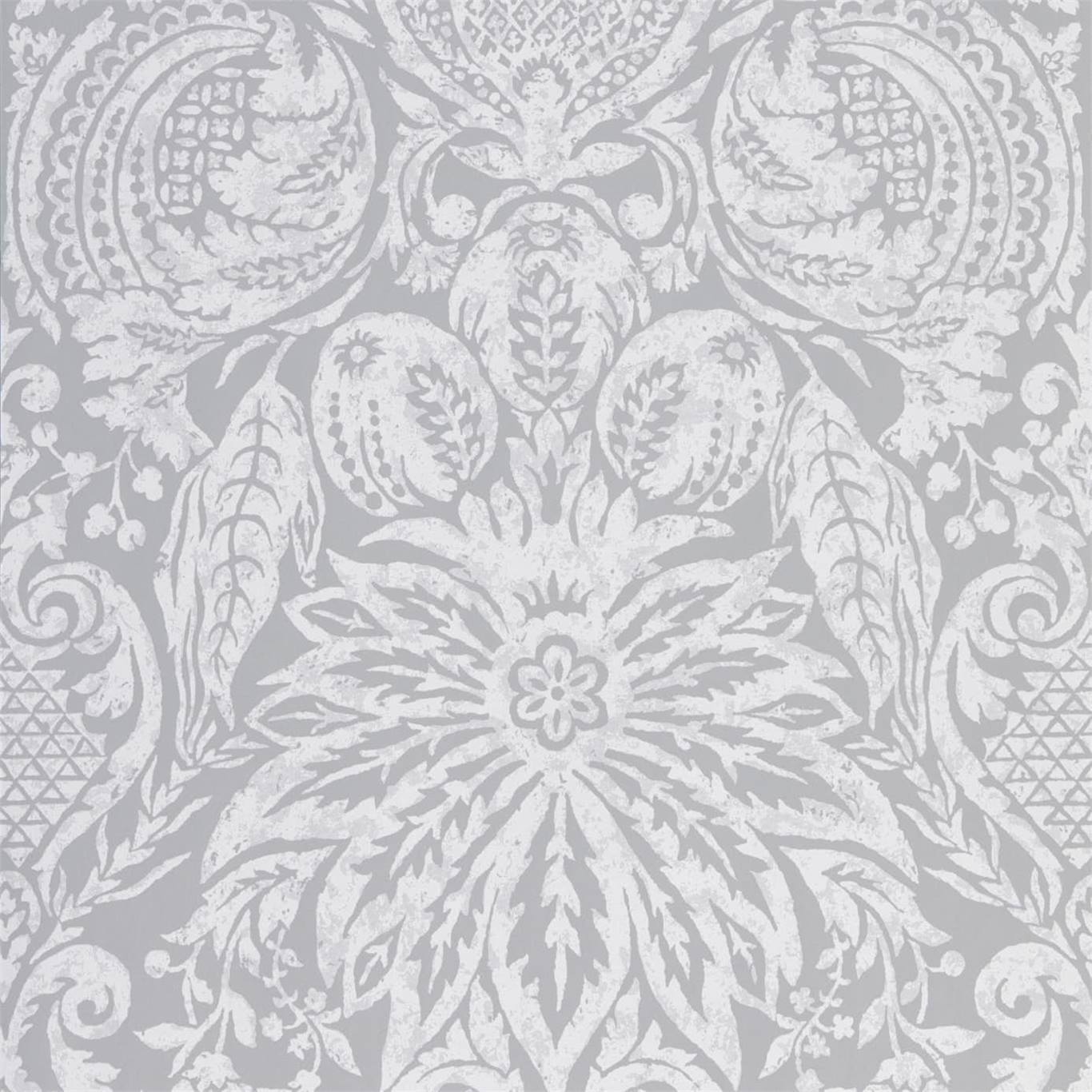 Mitford Damask Wallpaper - Empire Grey - ZDAR312864 - Zoffany - Premier Wallcovering