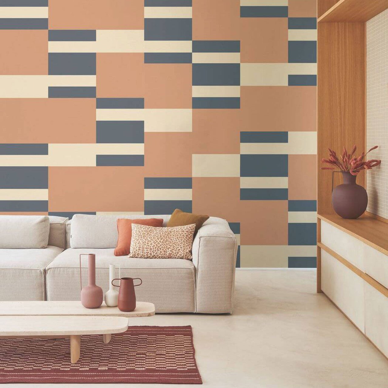 Mix Game Color Game Wallpaper - Terracotta - Casadeco - 200663333 - Premier Wallcovering