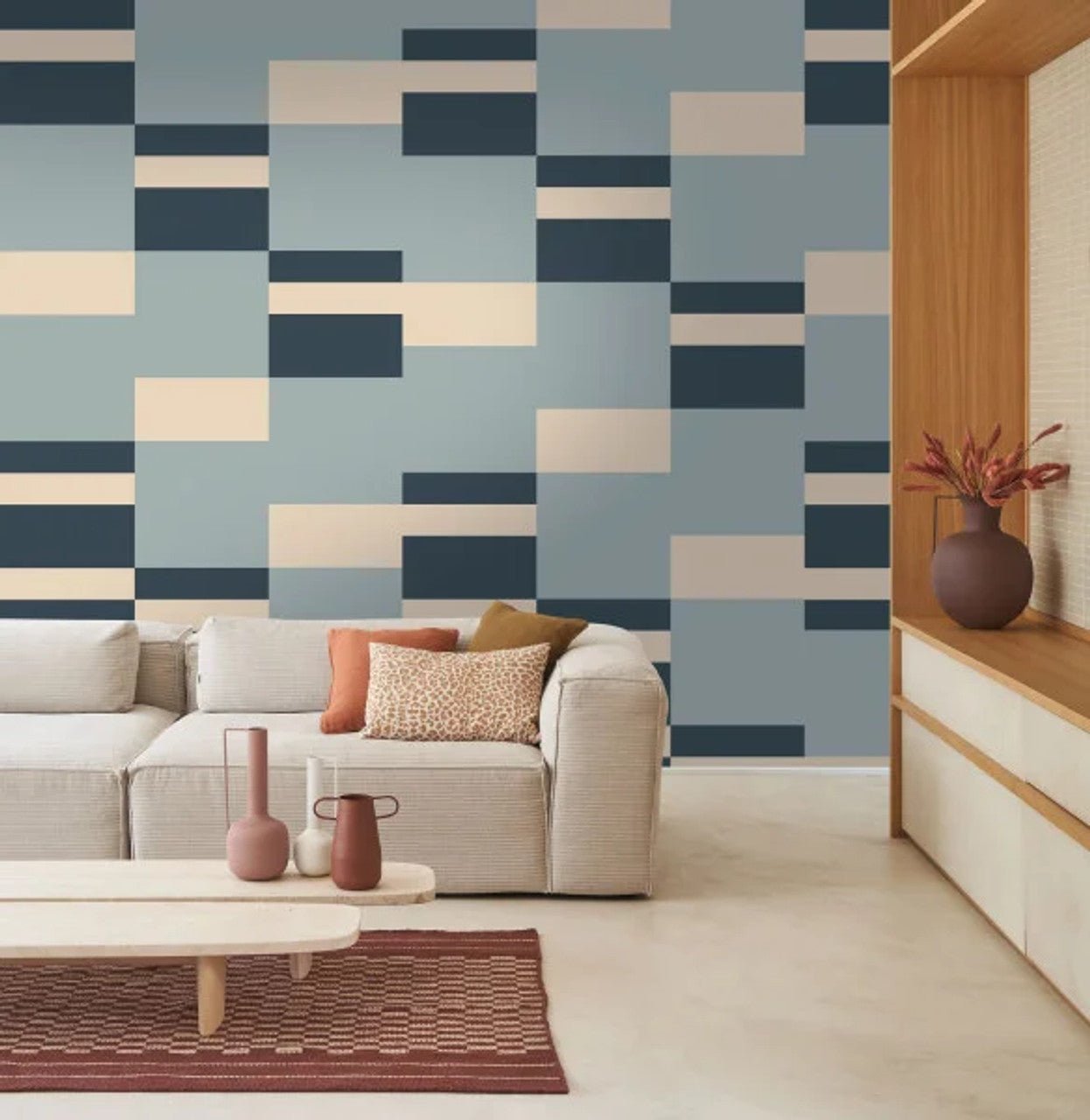 Mix Game Color Game Wallpaper - Bleu - Casadeco - 200666404 - Premier Wallcovering