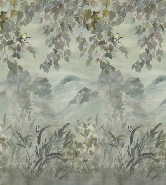 Miyako Scene 1 Wallpaper - Dove - PDG1111/01 - Designers Guild - Premier Wallcovering