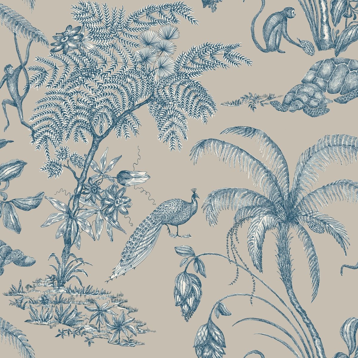 Moa Wallpaper - Indigo Blue - Sandberg - S10431 - Premier Wallcovering