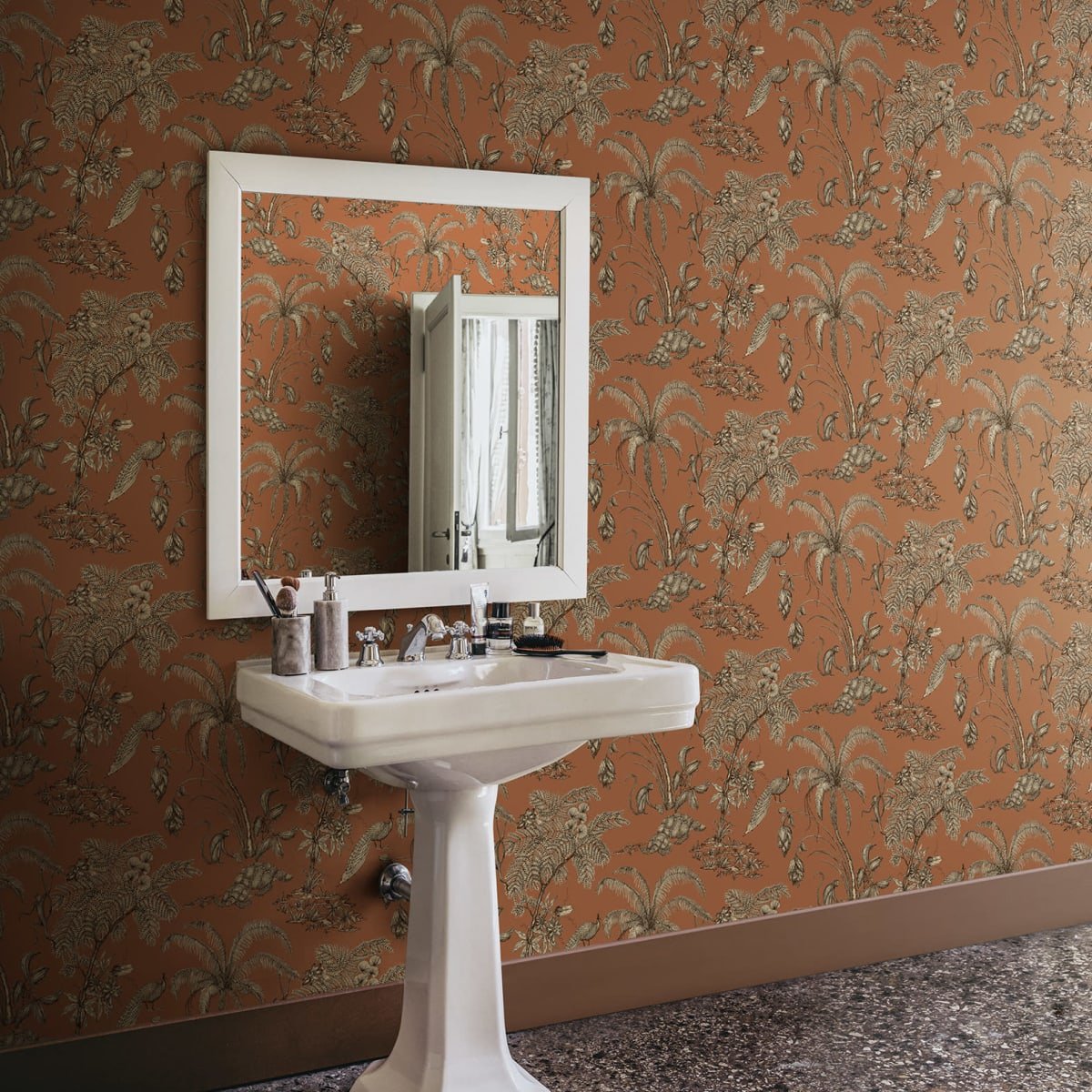 Moa Wallpaper - Terracotta - Sandberg - S10432 - Premier Wallcovering