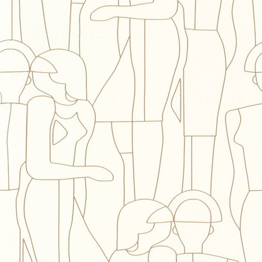 Model Iconic Wallpaper - Beige Ficelle - Casadeco - 88431202 - Premier Wallcovering