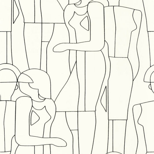 Model Iconic Wallpaper - Noir Gravure - Casadeco - 88430520 - Premier Wallcovering