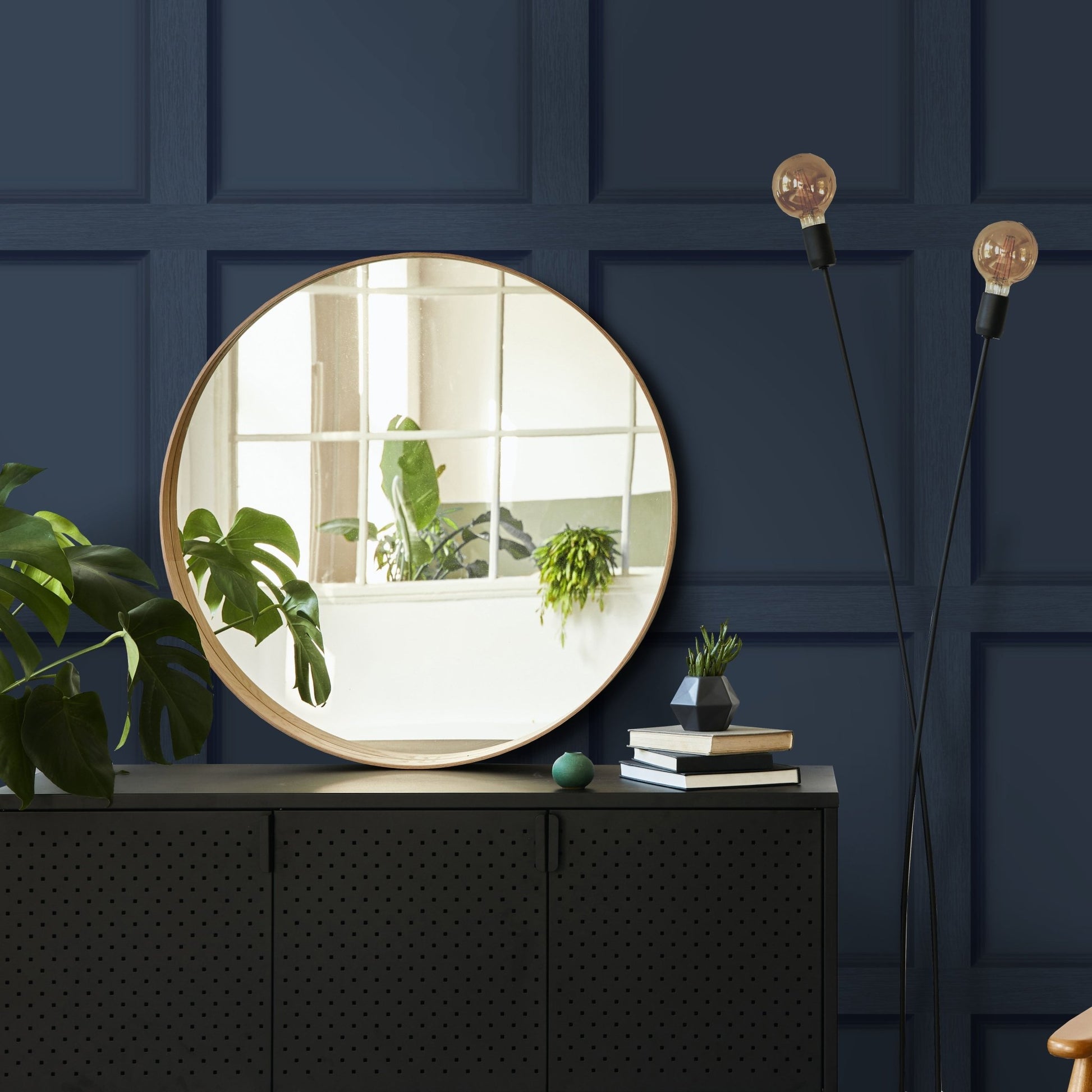 Modern Wood Panel Wallpaper - Navy Blue - Holden Décor - 12980 - Premier Wallcovering