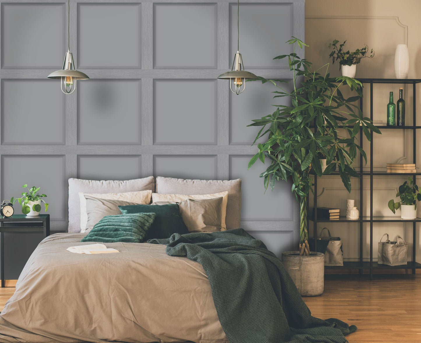 Modern Wood Panel Wallpaper - Grey - Holden Décor - 12981 - Premier Wallcovering