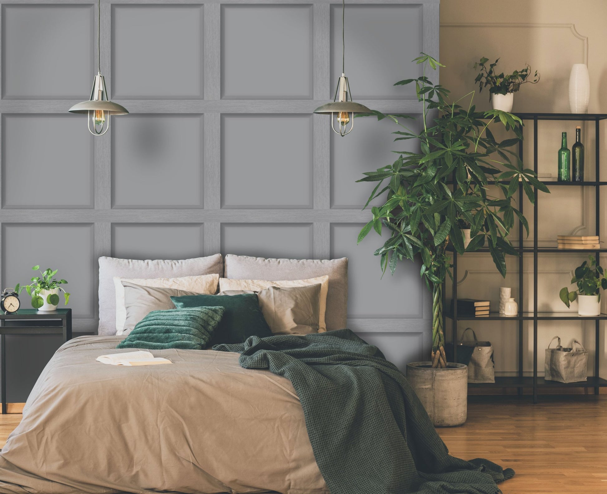 Modern Wood Panel Wallpaper - Grey - Holden Décor - 12981 - Premier Wallcovering