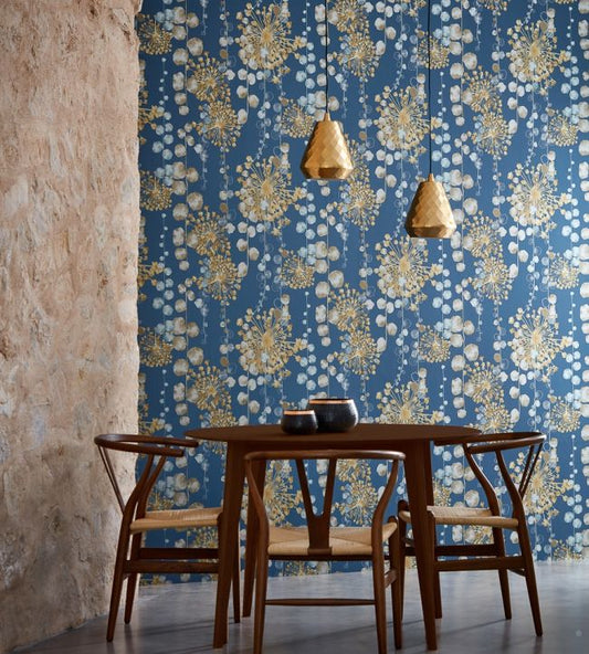 Moku Wallpaper - Graphite/Mustard - HANZ111650 - Harlequin - Premier Wallcovering