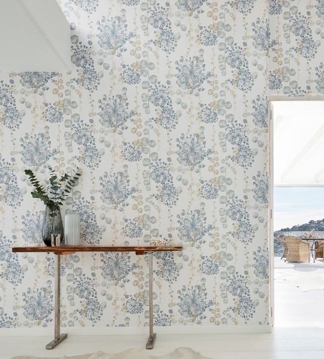 Moku Wallpaper - Ochre/Seaspray - HANZ111652 - Harlequin - Premier Wallcovering