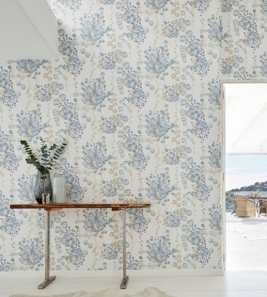 Moku Wallpaper - Ochre/Seaspray - HANZ111652 - Harlequin - Premier Wallcovering