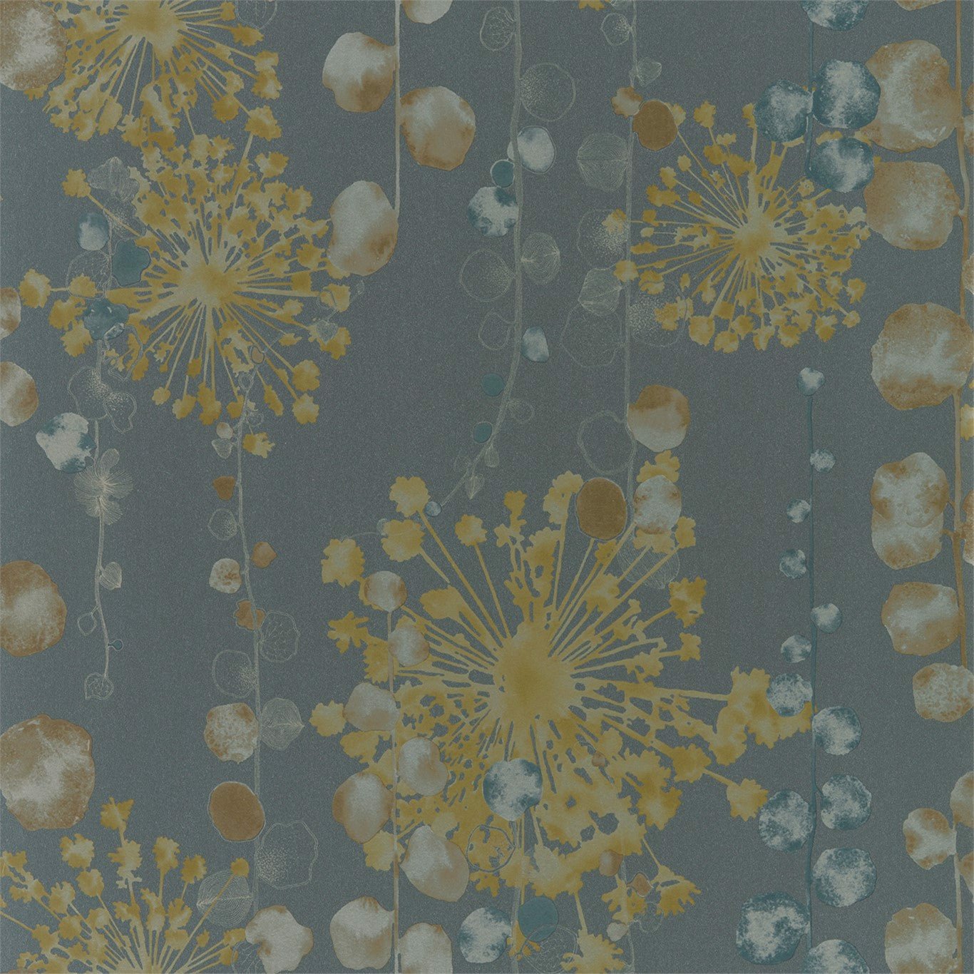 Moku Wallpaper - Graphite/Mustard - Harlequin - HANZ111650 - Premier Wallcovering