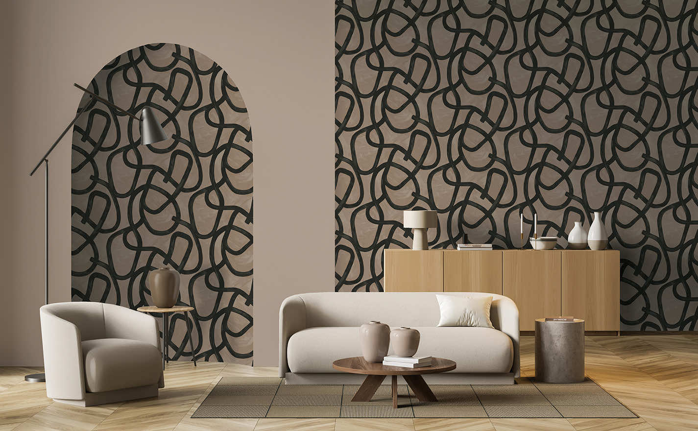 Moleta Wallpaper - Taupe - Holden Décor - 91501 - Premier Wallcovering