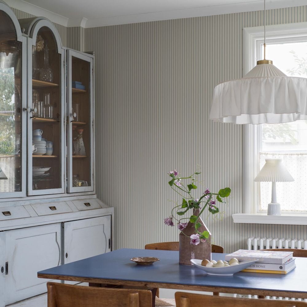 Molle Stripe Wallpaper - Baby Blue - Boråstapeter - 5738 - Premier Wallcovering