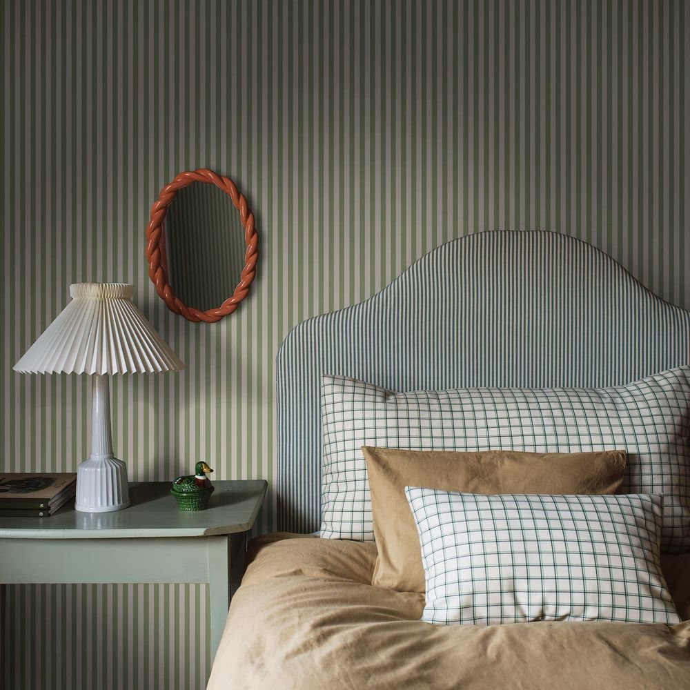 Molle Stripe Wallpaper - Green - Boråstapeter - 5734 - Premier Wallcovering