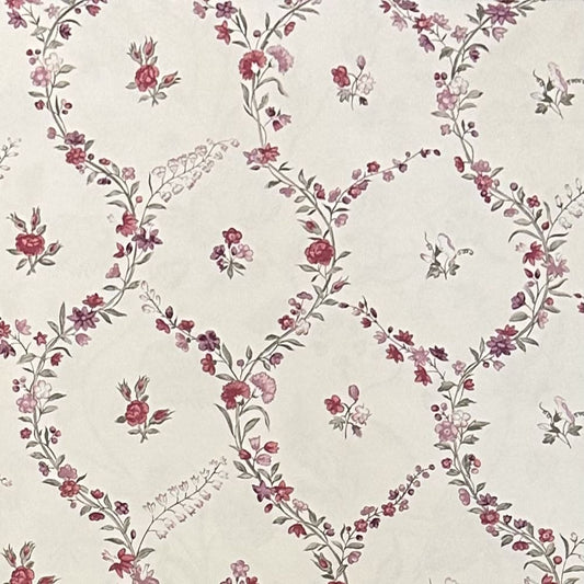 Molly Megan Wallpaper - Cranberry - Borderline - 5202A - Premier Wallcovering