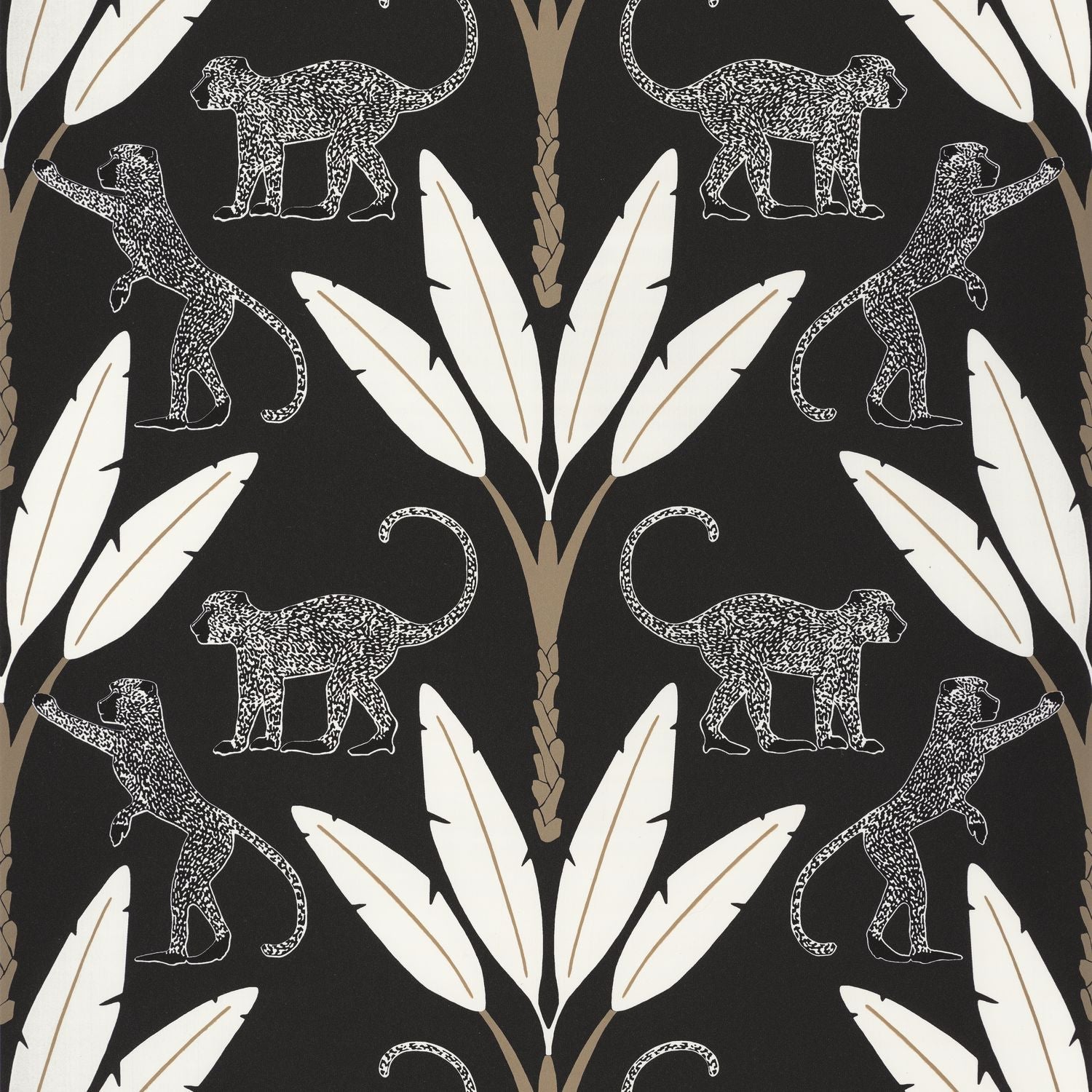 Monkey Forest Wallpaper - Noir - Caselio - 101179029 - Premier Wallcovering