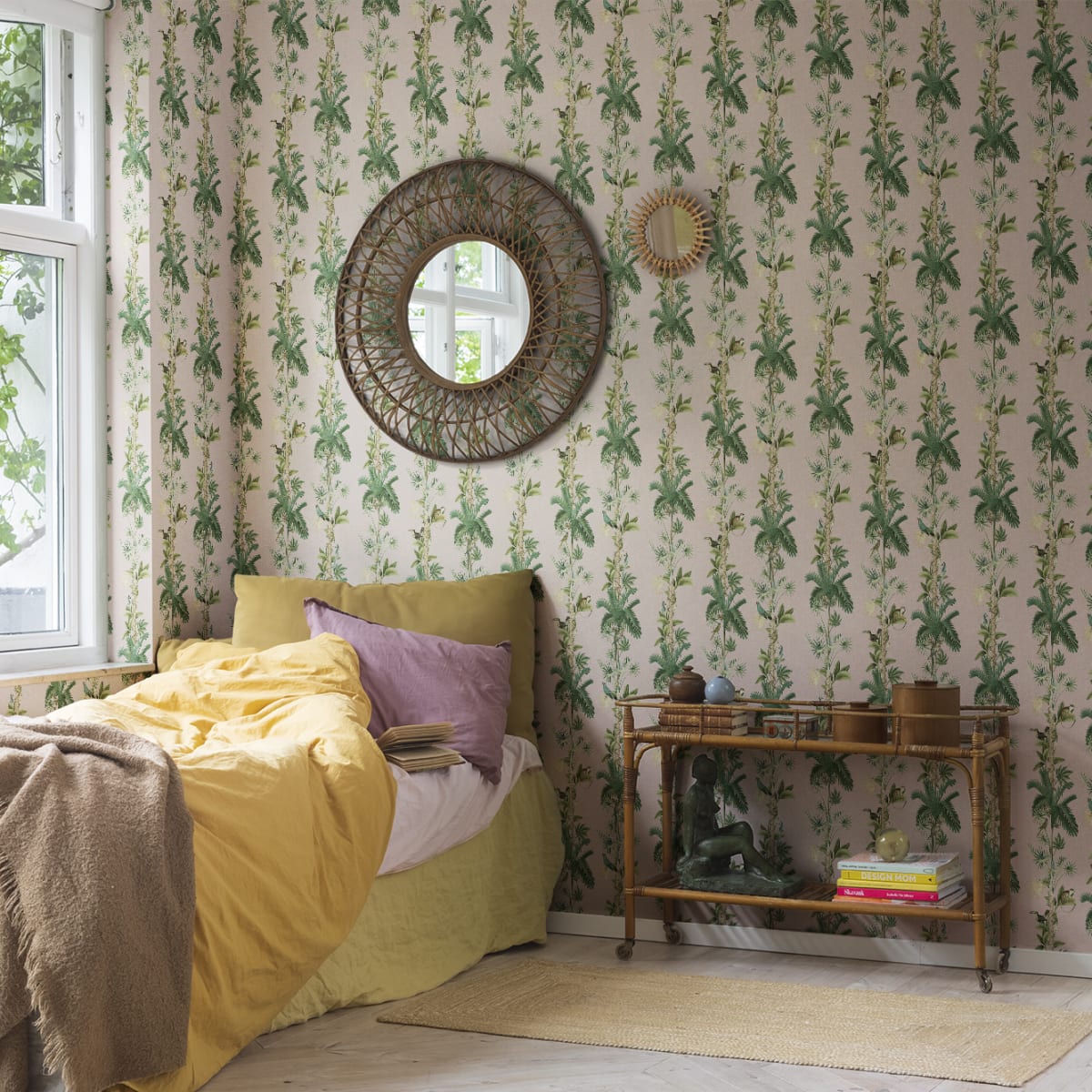 Monkey Island Wallpaper - Pink - Rebel Walls - R18104 - Premier Wallcovering