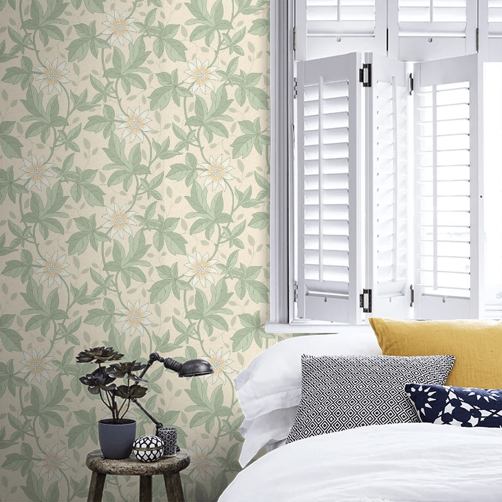 Monroe Wallpaper - Gold Flower - Little Greene - 0291MOGOLDZ - Premier Wallcovering