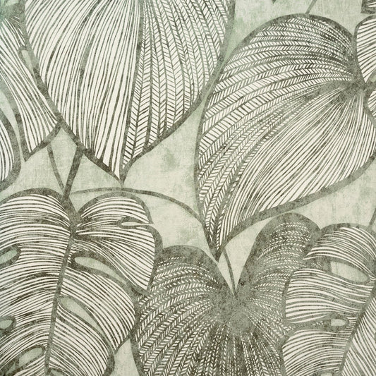 Monstera Lead Julie Feels Home Wallpaper - Olive Sage - Hohenberger - 26935 - Premier Wallcovering