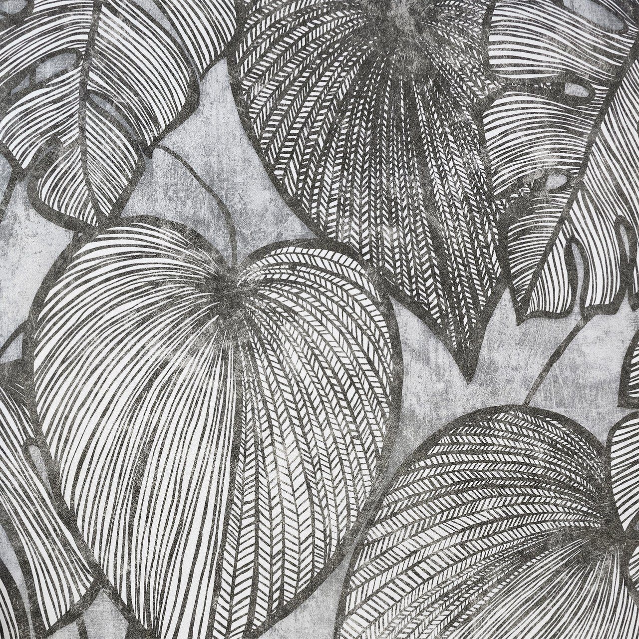 Monstera Lead Julie Feels Home Wallpaper - Black - Hohenberger - 26939 - Premier Wallcovering