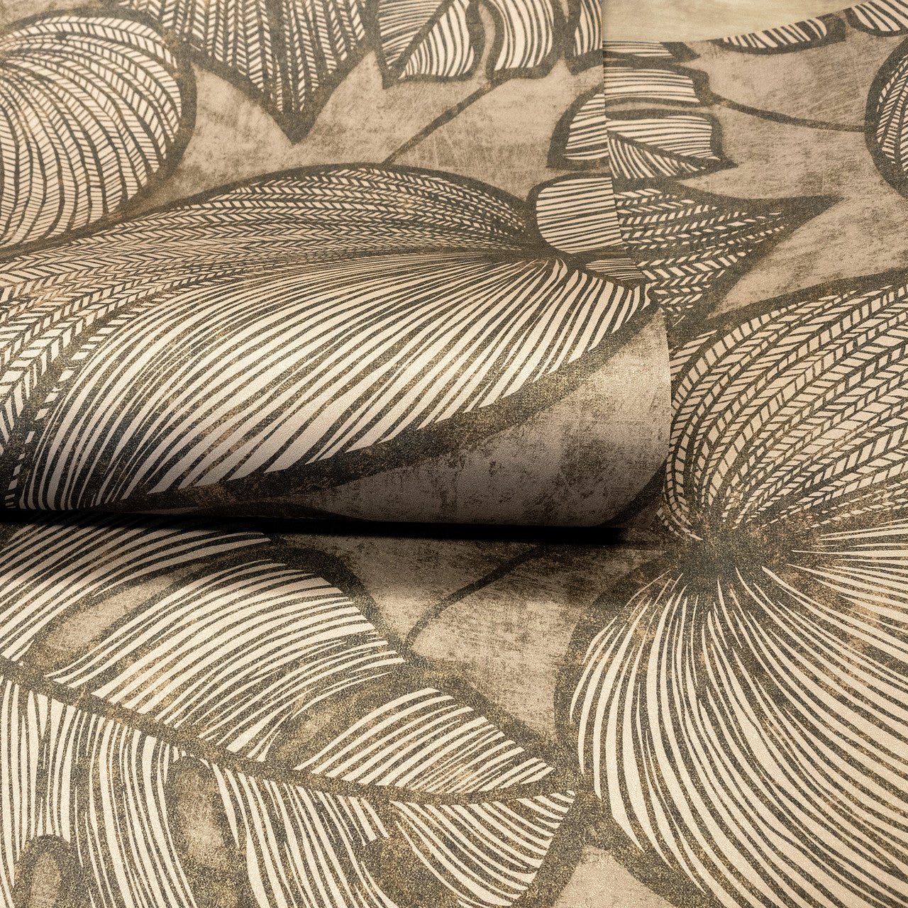 Monstera Lead Julie Feels Home Wallpaper - Black Walnut - Hohenberger - 26937 - Premier Wallcovering