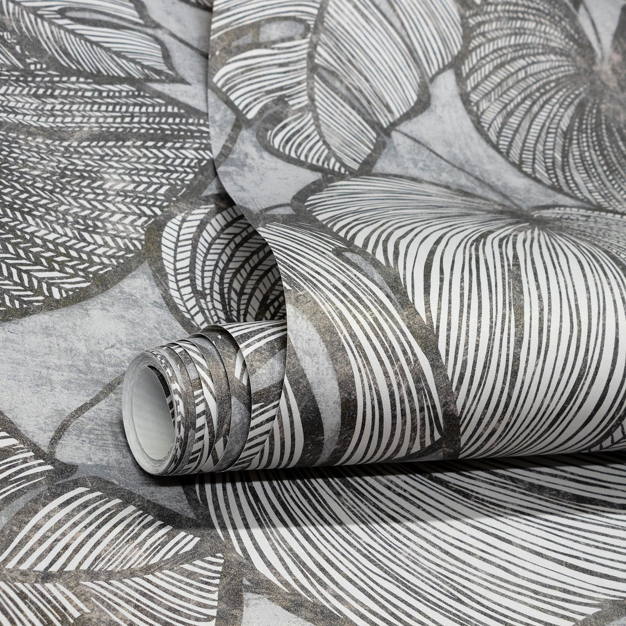 Monstera Lead Julie Feels Home Wallpaper - Black - Hohenberger - 26939 - Premier Wallcovering