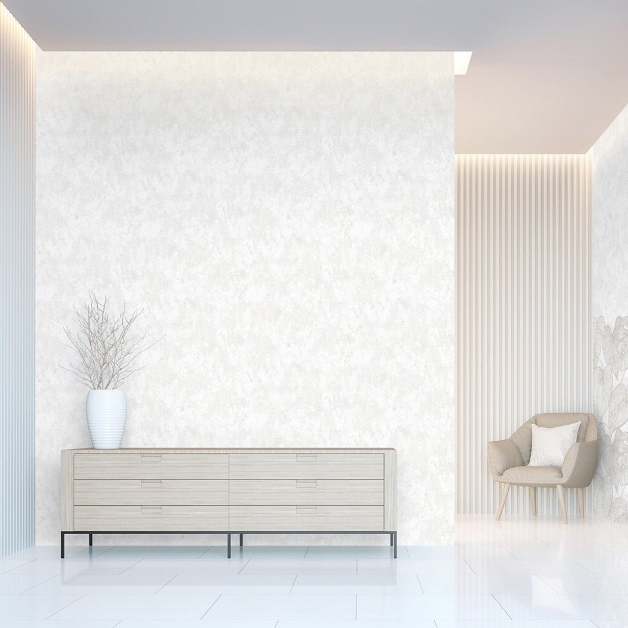 Monstera Plain Julie Feels Home Wallpaper - White - Hohenberger - 26951 - Premier Wallcovering