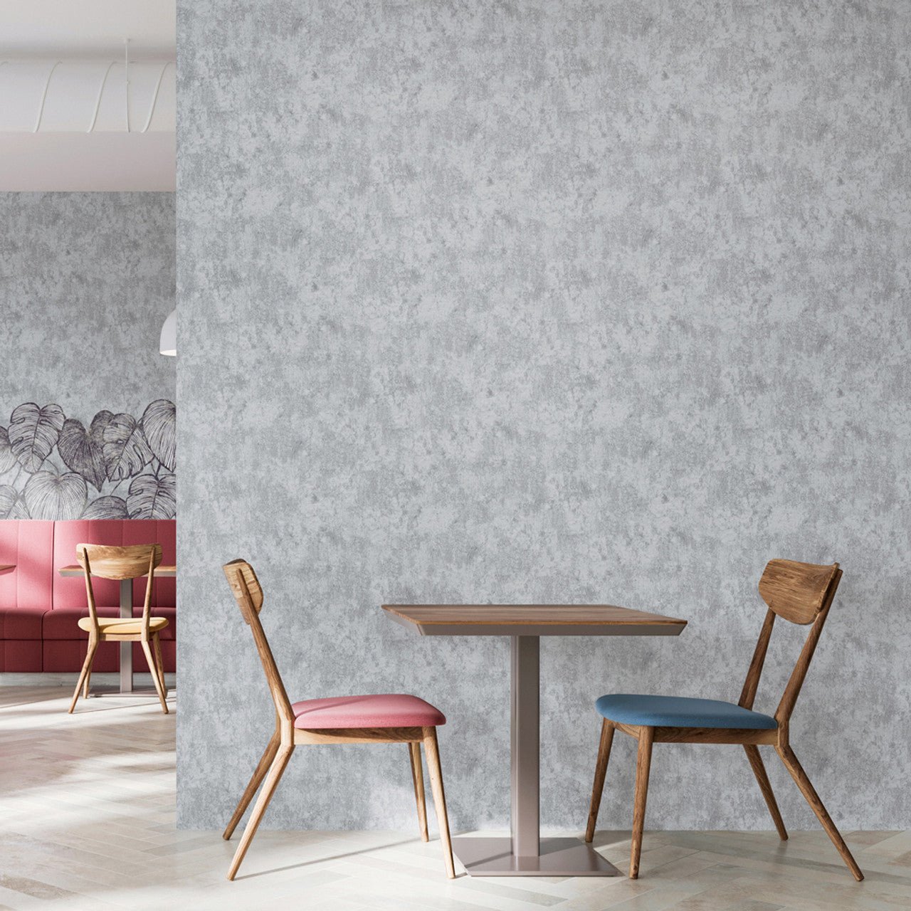 Monstera Plain Julie Feels Home Wallpaper - Mid Lead - Hohenberger - 26949 - Premier Wallcovering