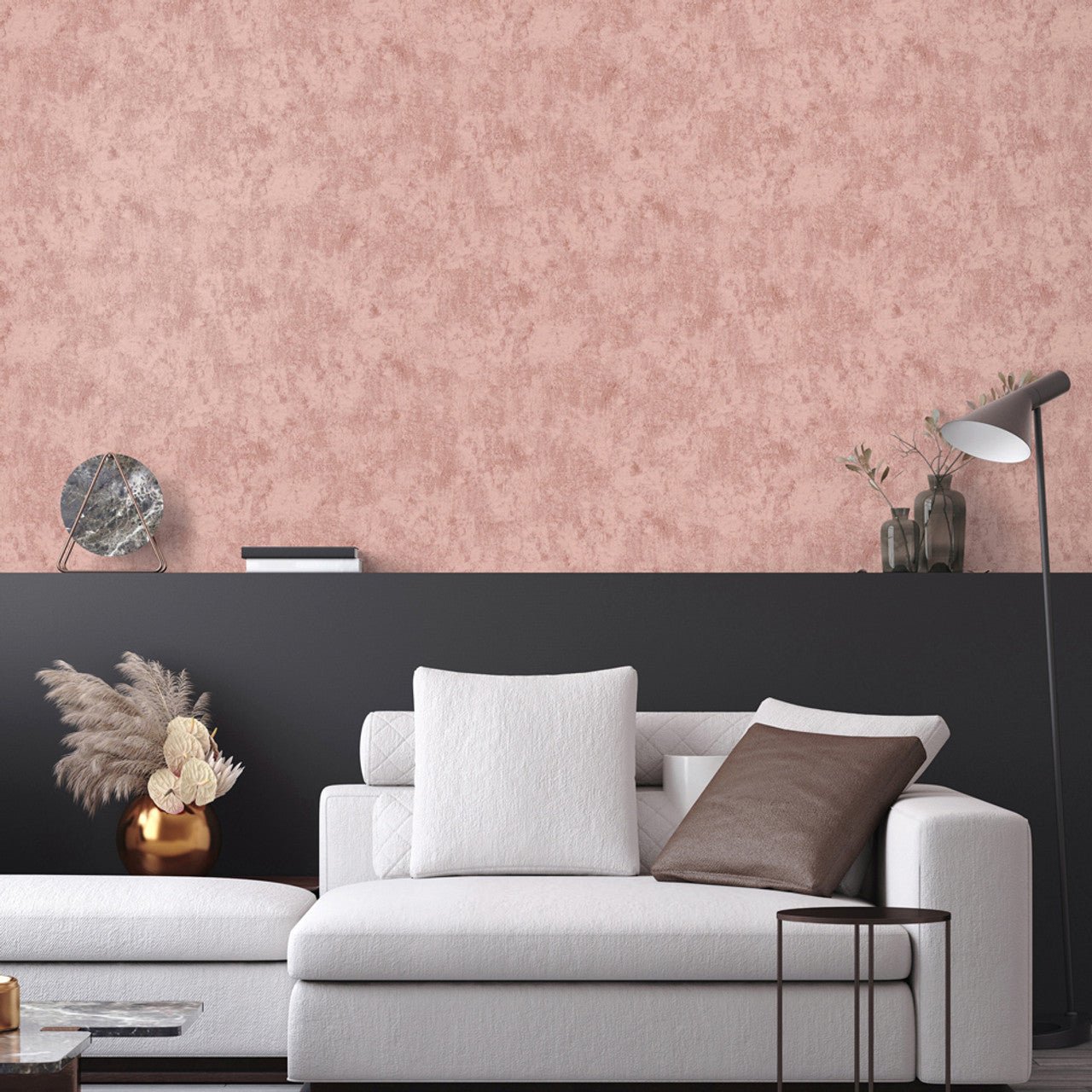 Monstera Plain Julie Feels Home Wallpaper - Blush - Hohenberger - 26948 - Premier Wallcovering