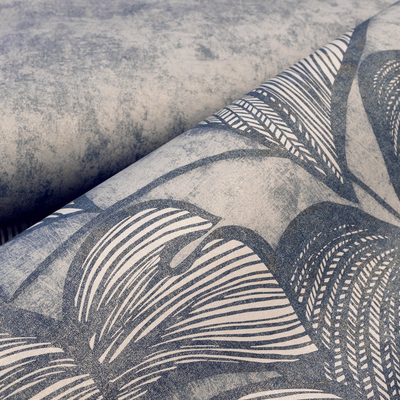 Monstera Twin Lead Julie Feels Home Wall Mural - Navy Ash - Hohenberger - 26980 - Premier Wallcovering