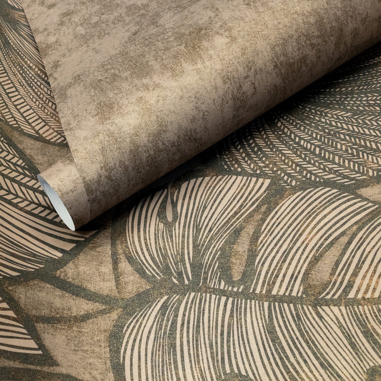 Monstera Twin Lead Julie Feels Home Wall Mural - Black Walnut - Hohenberger - 26975 - Premier Wallcovering