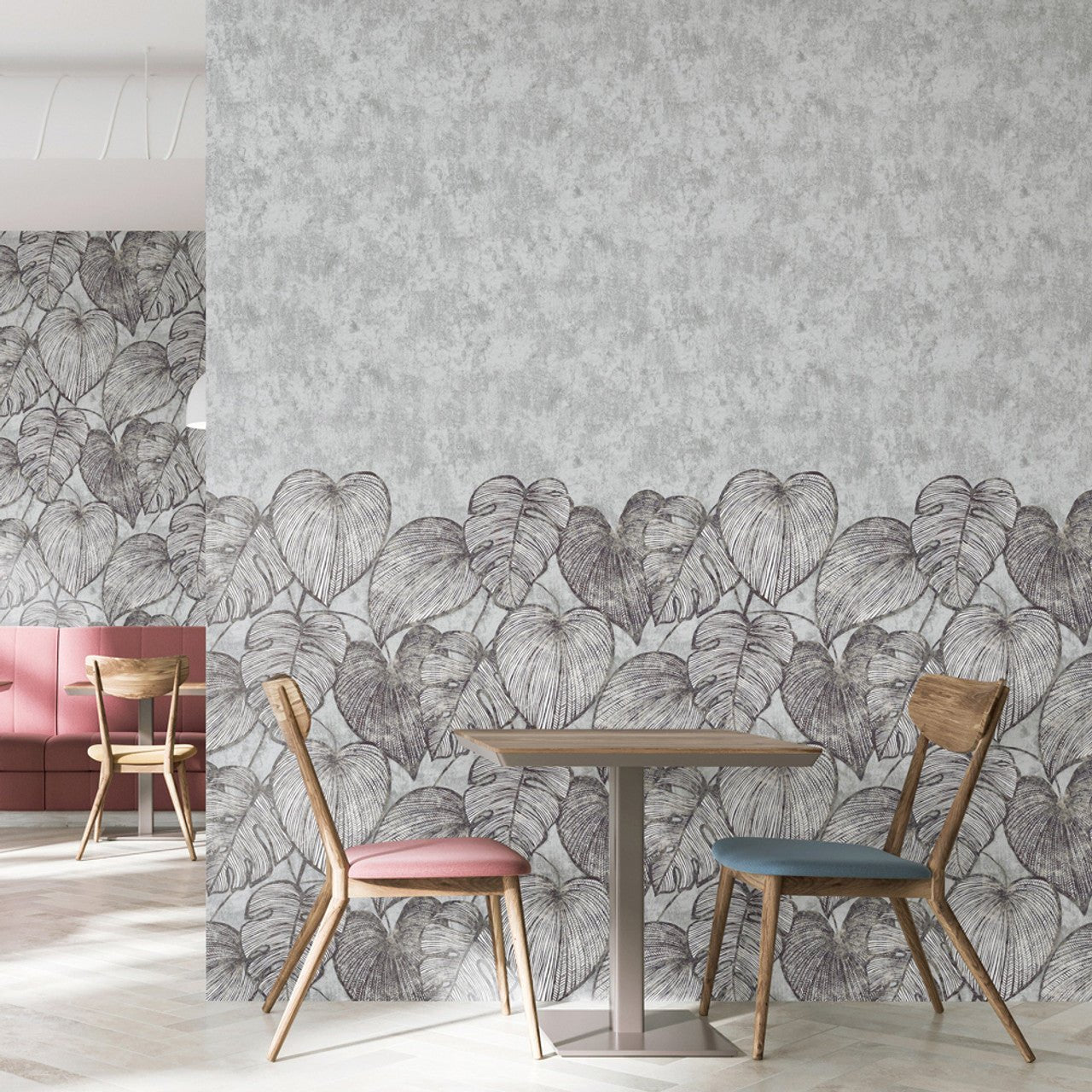 Monstera Twin Lead Julie Feels Home Wall Mural - Black - Hohenberger - 26977 - Premier Wallcovering