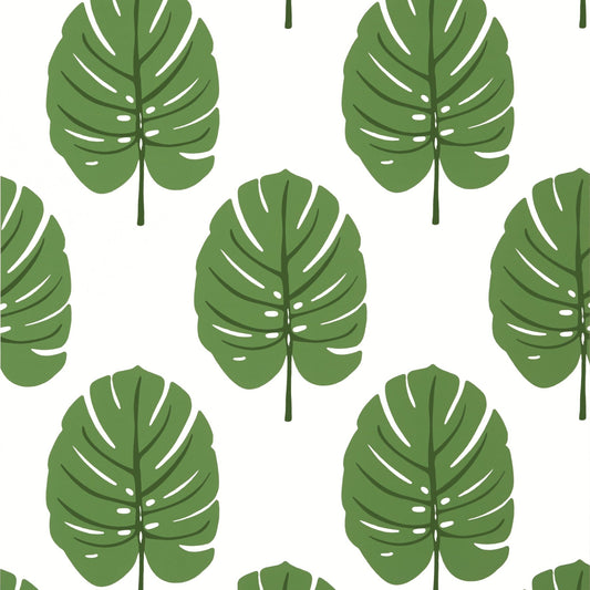Monstera Wallpaper - Green - Thibaut - T13952 - Premier Wallcovering