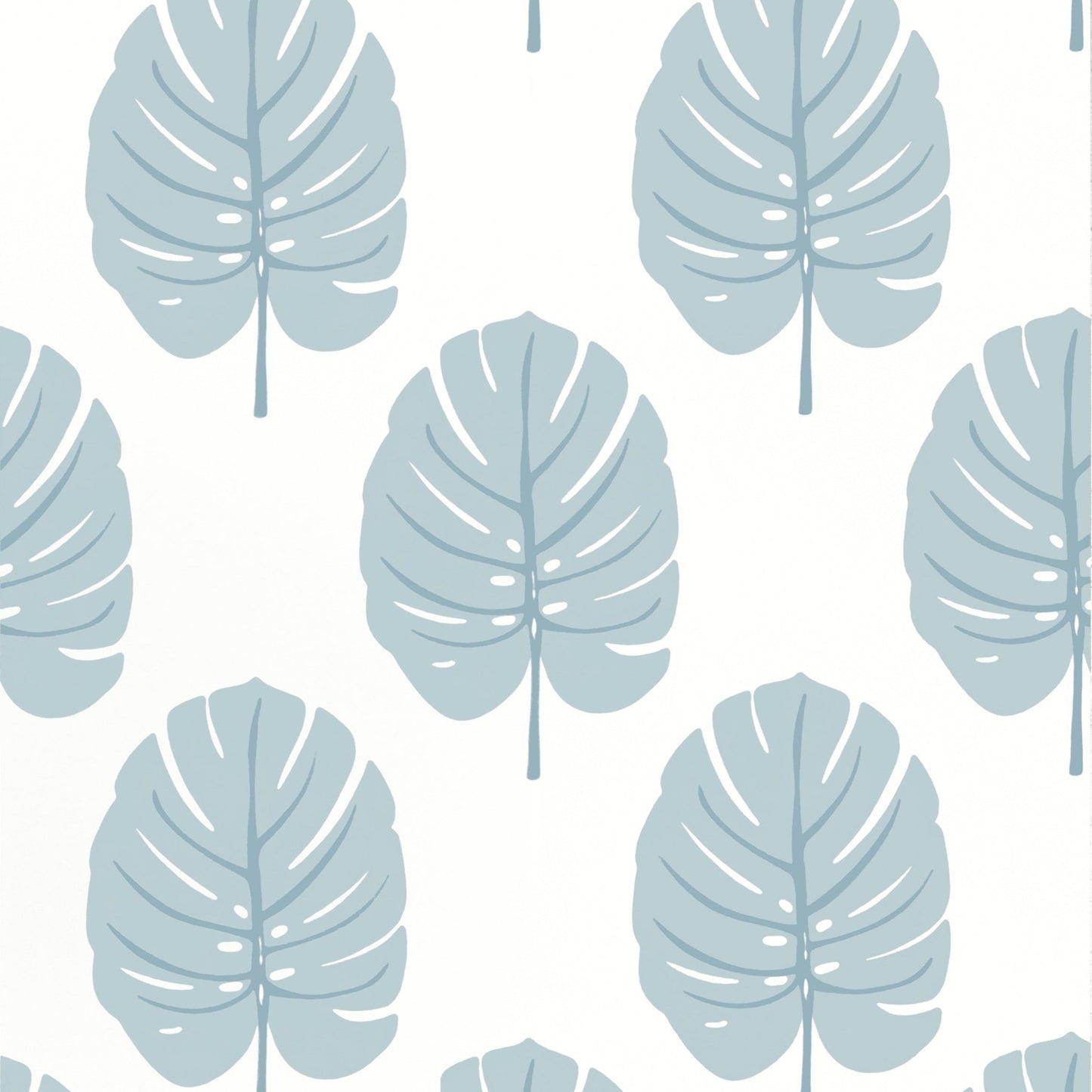Monstera Wallpaper - Spa Blue - Thibaut - T13954 - Premier Wallcovering
