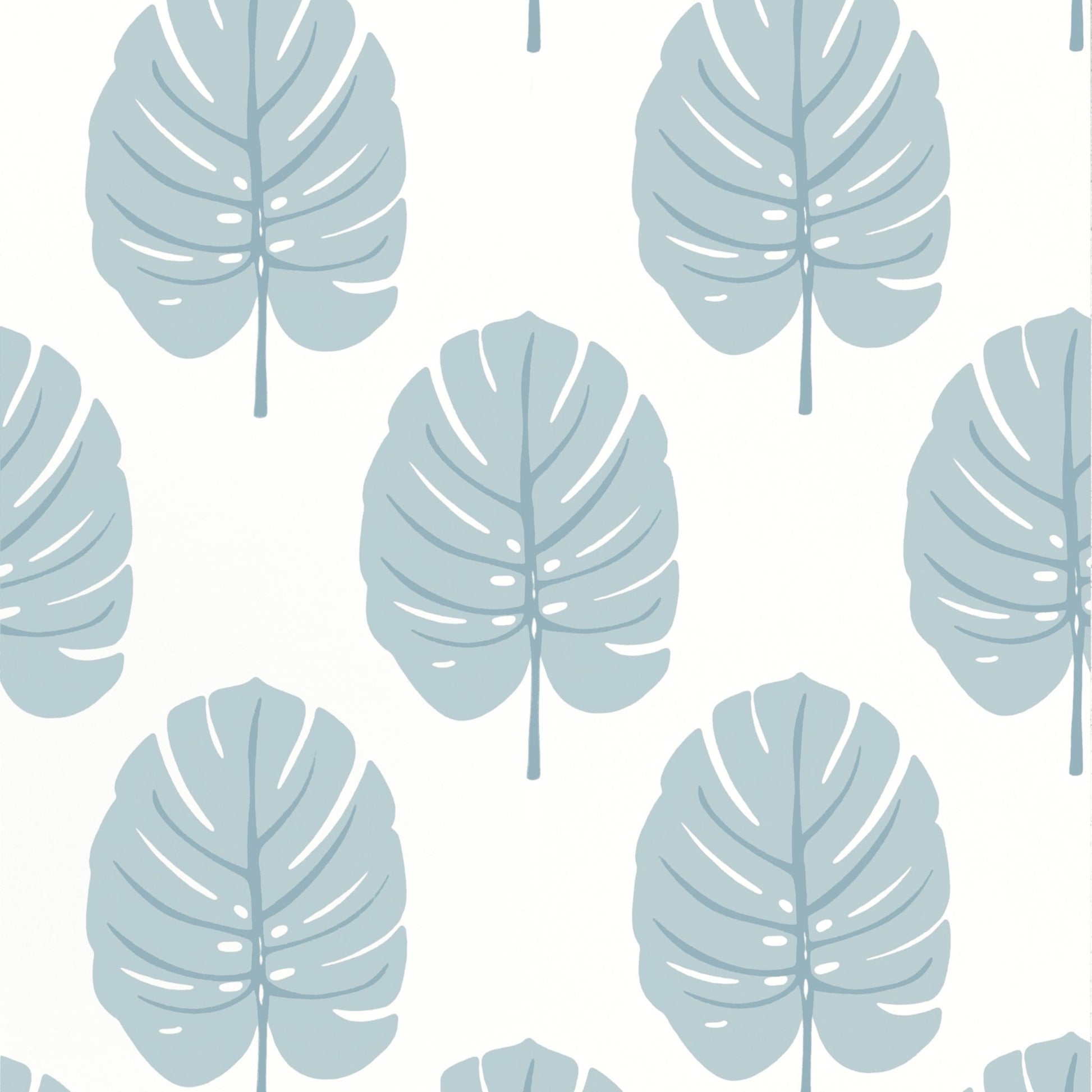 Monstera Wallpaper - Spa Blue - Thibaut - T13954 - Premier Wallcovering