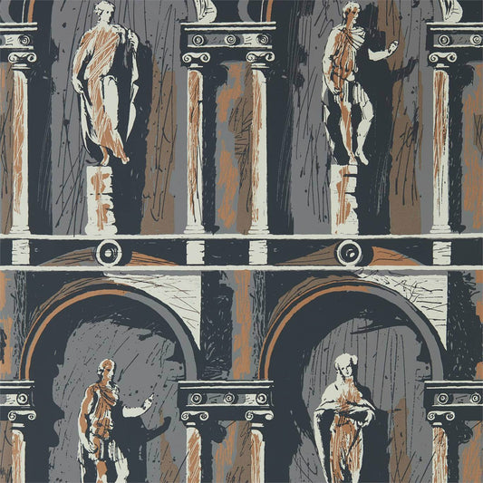 Montacute Wallpaper - Platinum Grey/Ink - ZPLW312966 - Zoffany - Premier Wallcovering
