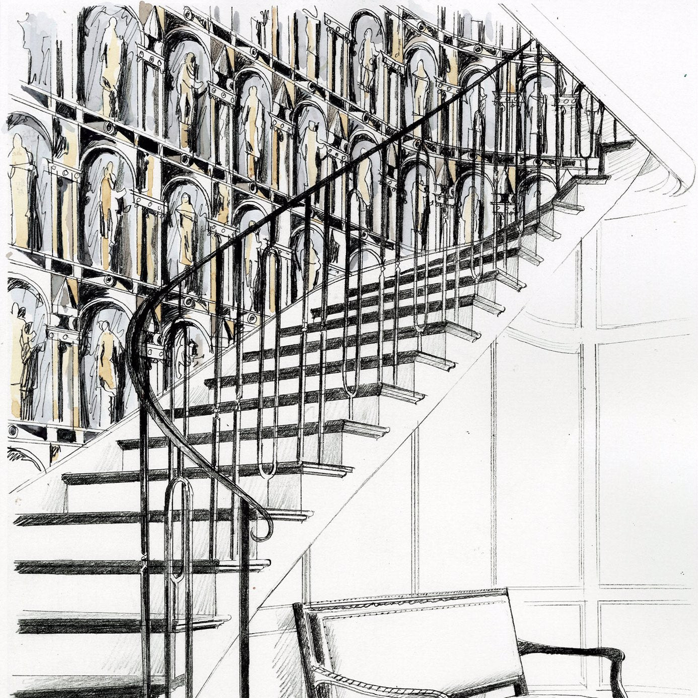 Montacute Wallpaper - Platinum Grey/Ink - ZPLW312966 - Zoffany - Premier Wallcovering