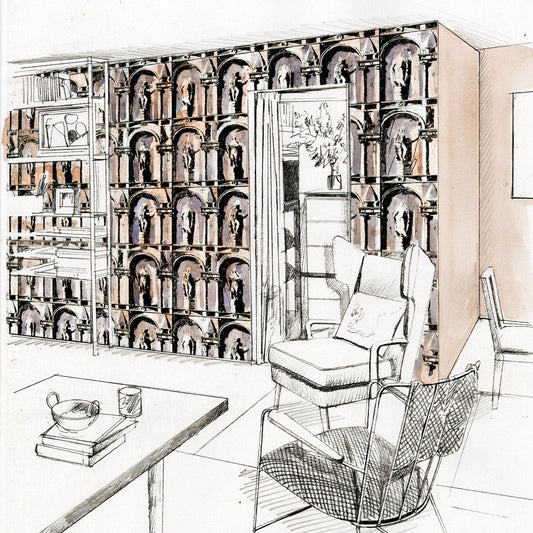 Montacute Wallpaper - Platinum Grey/Ink - ZPLW312966 - Zoffany - Premier Wallcovering