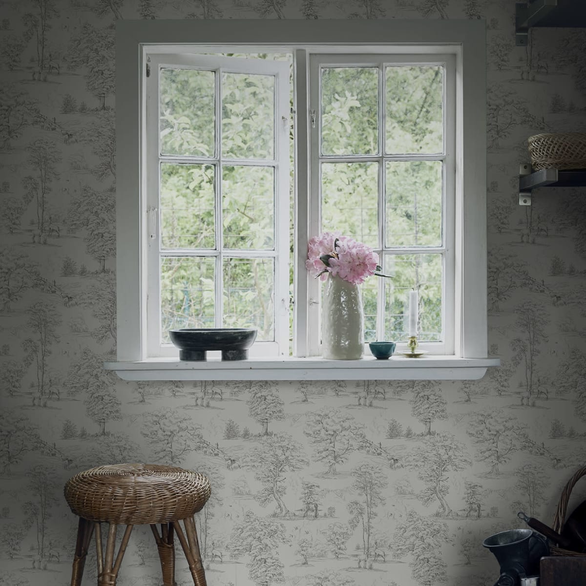 Montfort Wallpaper - Graphite - Sandberg - S10256 - Premier Wallcovering