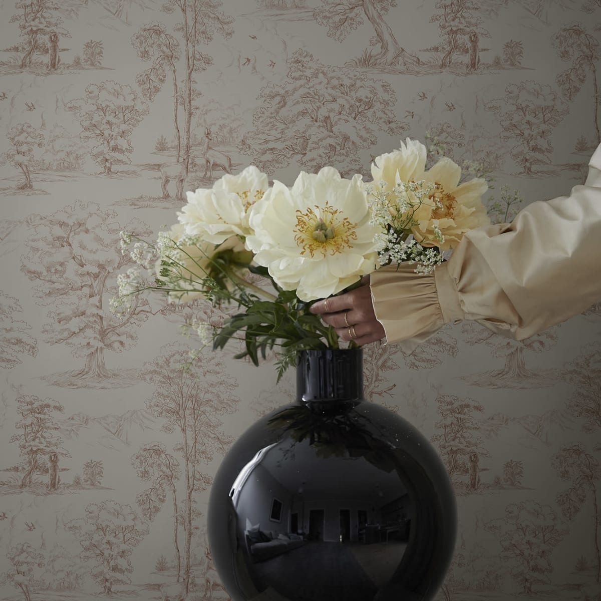 Montfort Wallpaper - Terracotta - Sandberg - S10255 - Premier Wallcovering