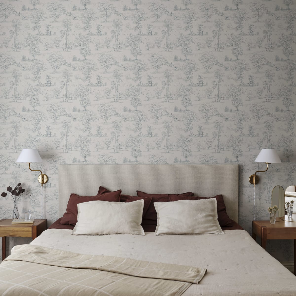 Montfort Wallpaper - Indigo Blue - Sandberg - S10254 - Premier Wallcovering
